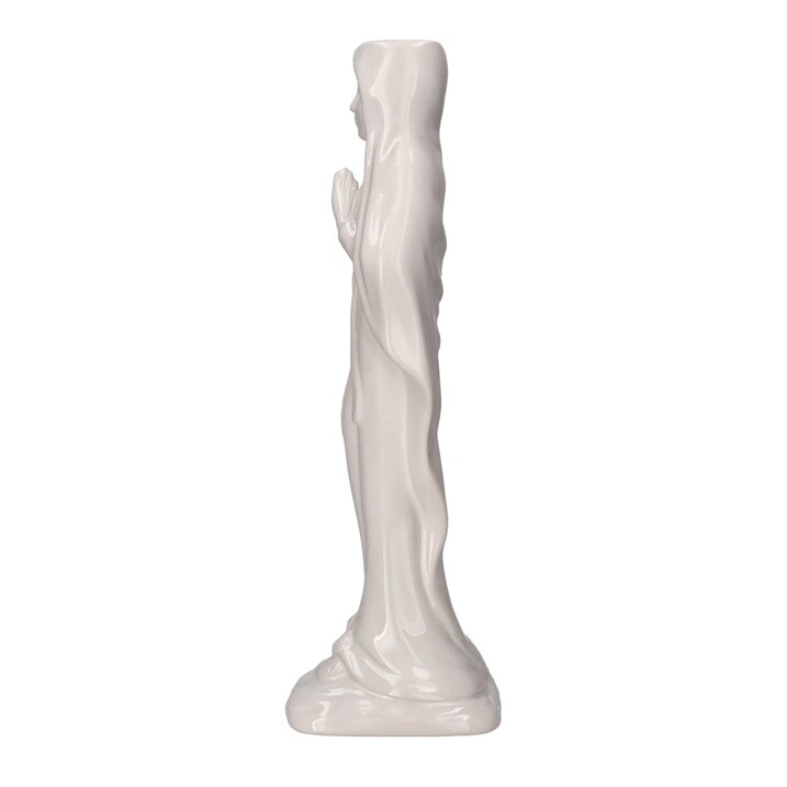 Eleganter Steingut-Kerzenhalter Madonna in Weiß von GiftCompany