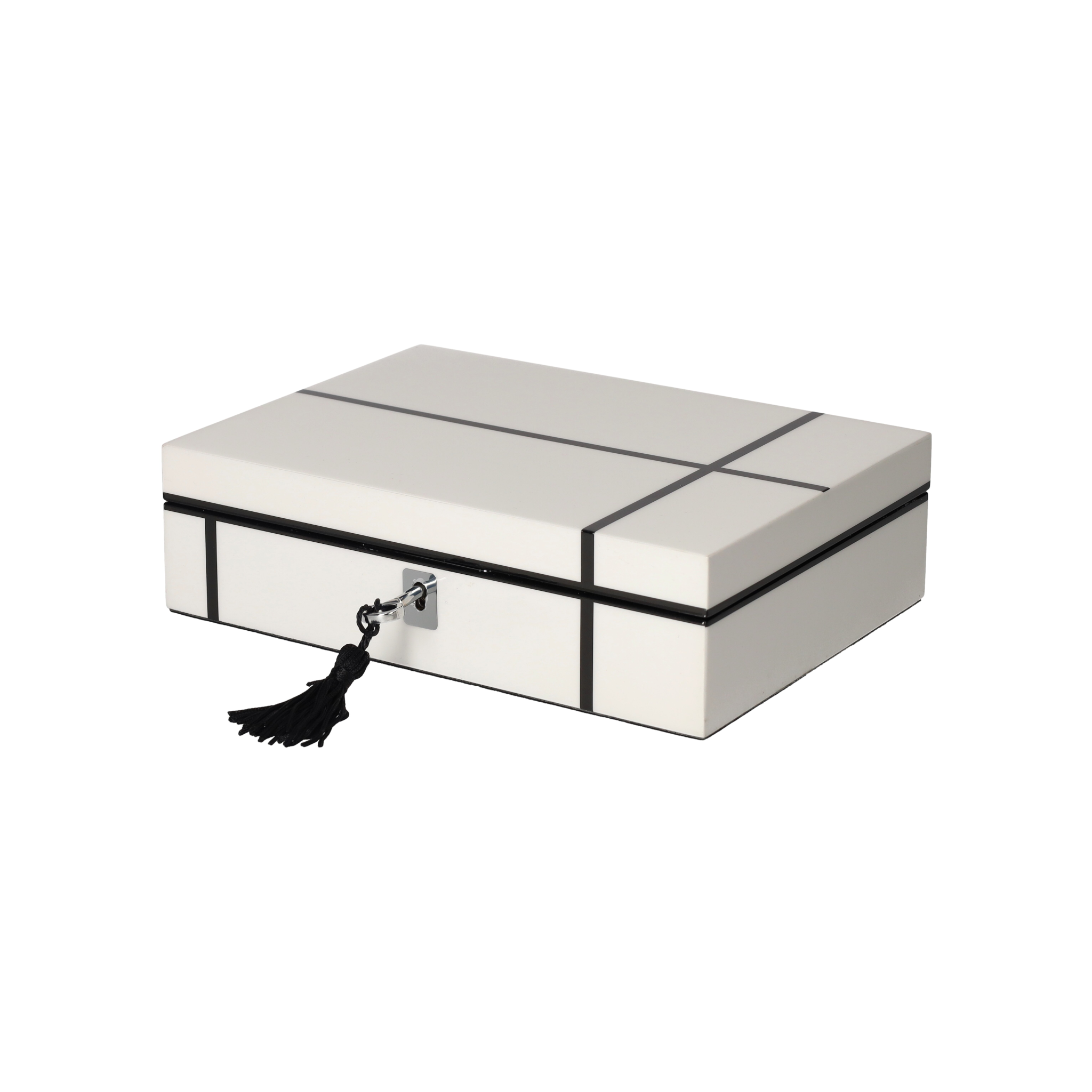 Schmuckbox TANG mit Streifen in Weiß Schwarz von GiftCompany