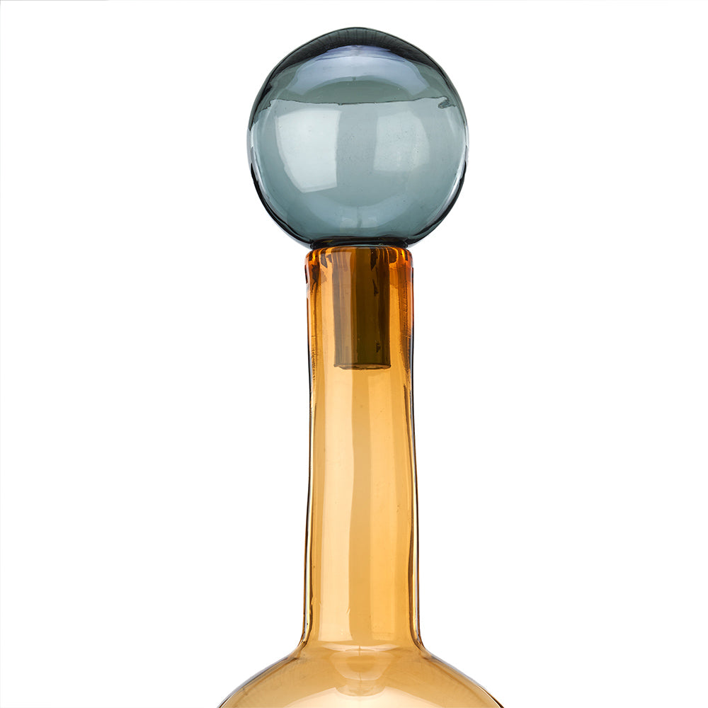 Deko Glasflaschen BUBBLES AND BOTTLES XXL in modernem cognac & grau von Pols Potten
