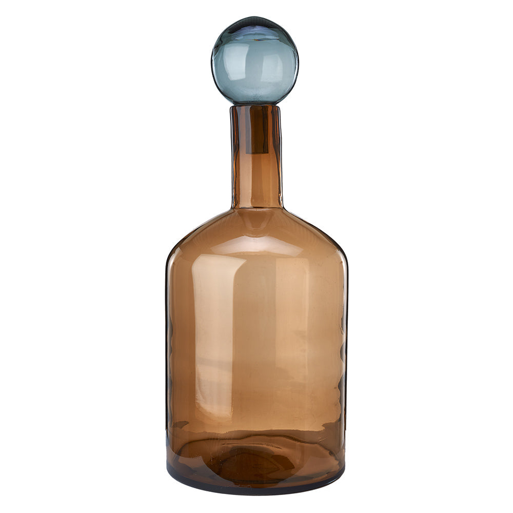 Deko Glasflaschen BUBBLES AND BOTTLES XXL in modernem cognac & grau von Pols Potten