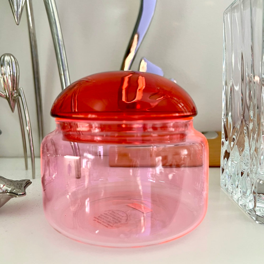 Glasdose VOILE rot/rosa ø10x9cm