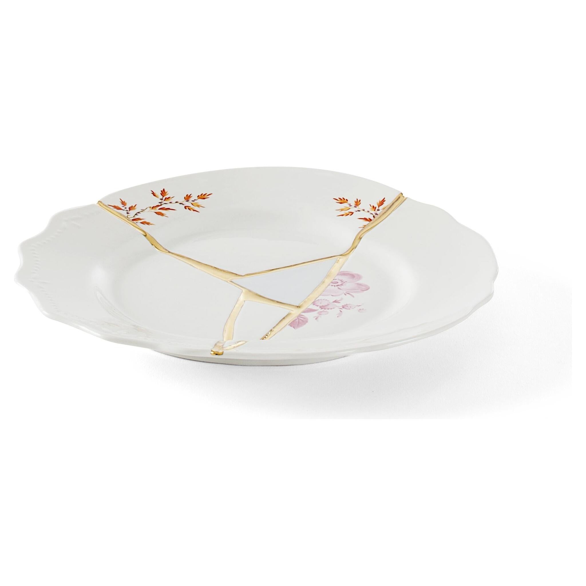 Kintsugi Dessertteller mit Goldakzenten – elegantes Porzellan