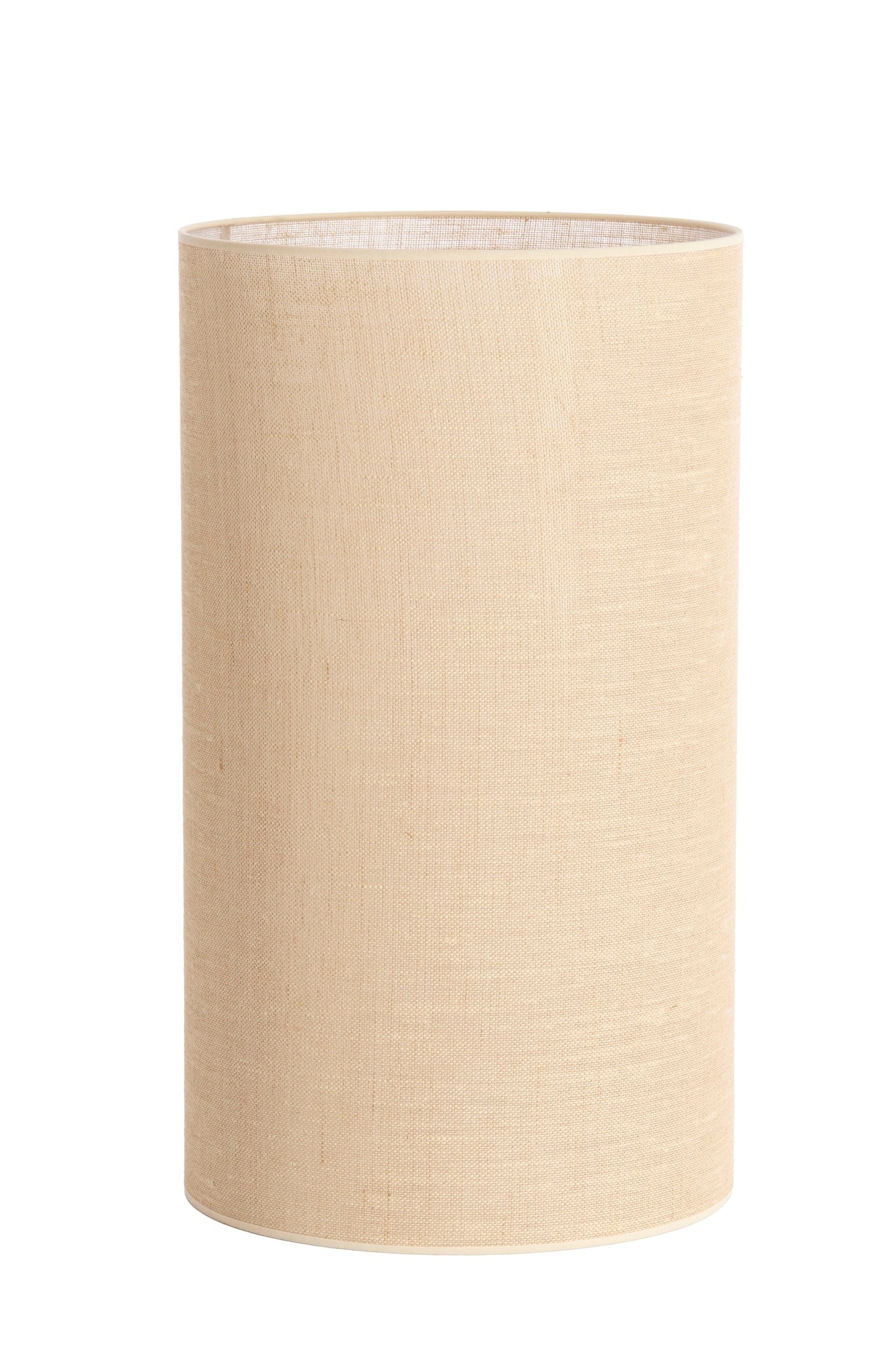 Lámpara de mesa NANA crema con pantalla textil arena – diseño redondo (H125 cm)