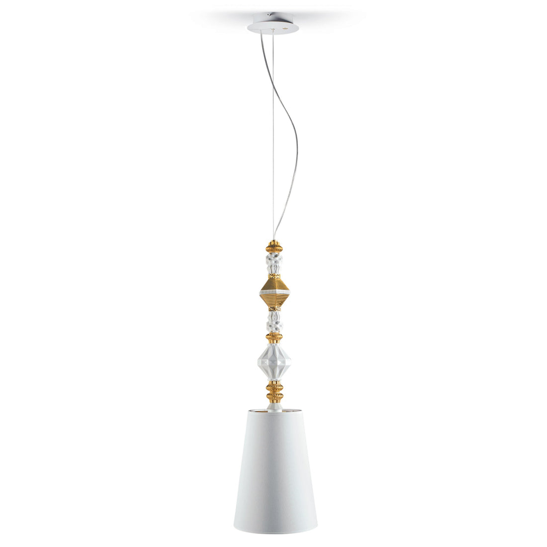 Hängeleuchte BELLE DE NUIT mit Lithophan und Tränen in Golden Luster von Lladró