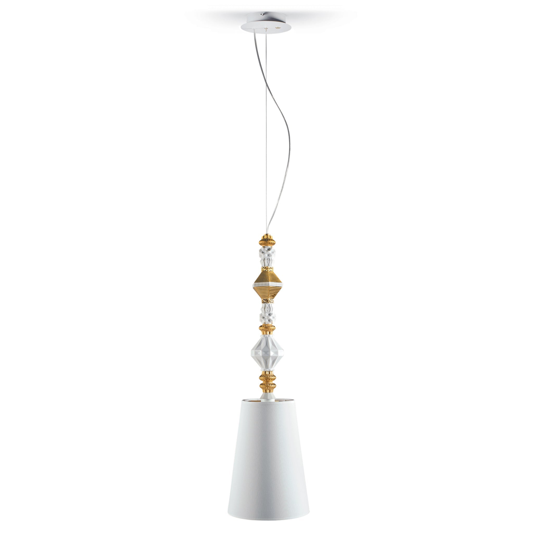 Hängeleuchte BELLE DE NUIT mit Lithophan und Tränen in Golden Luster von Lladró