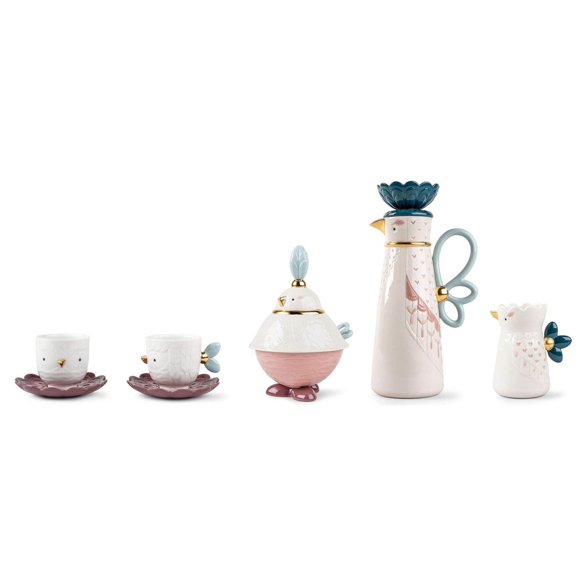 Porzellan Kaffeeservice Kawki, inspiriert von Folklore