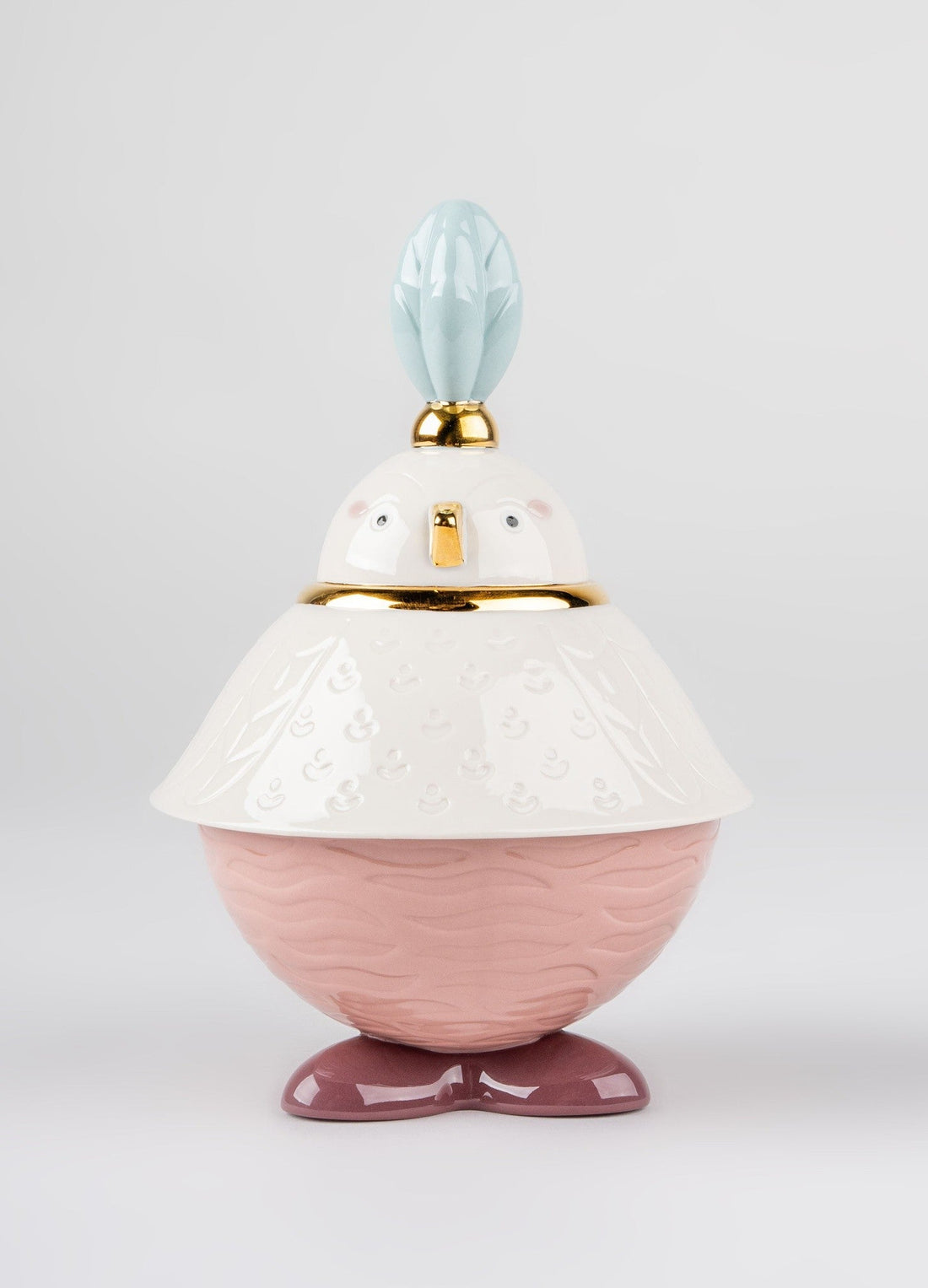 Elegante Zuckerdose Kawki von Lladró in Weiß und Rosa