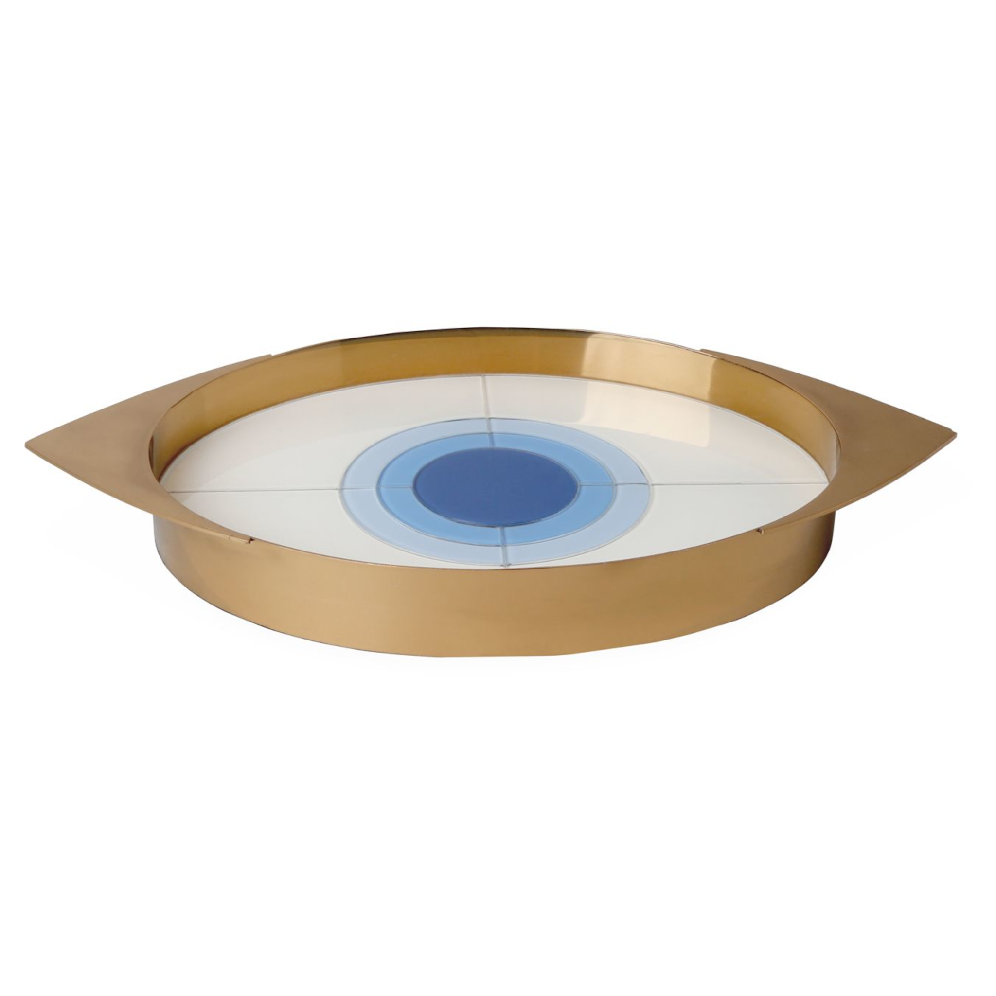 Harlequin Eye Tray mit blauem Glaseinsatz
