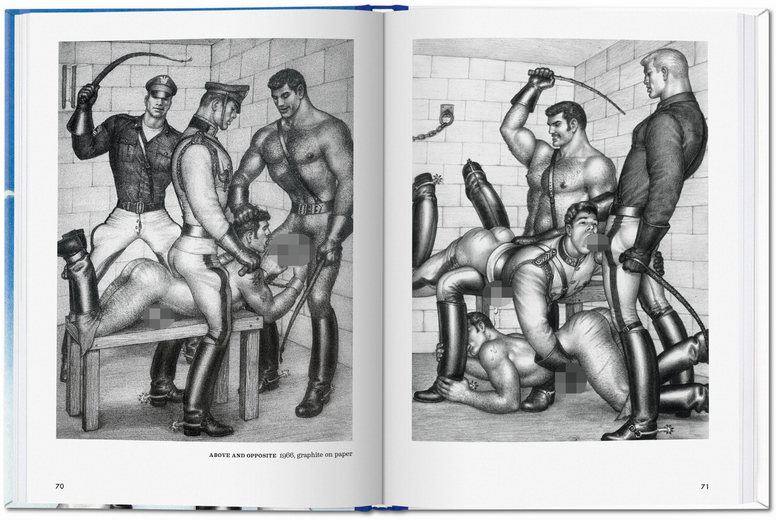 Gruppe hypermaskuliner Soldaten Figuren in kraftvoller Bildsprache von Tom of Finland