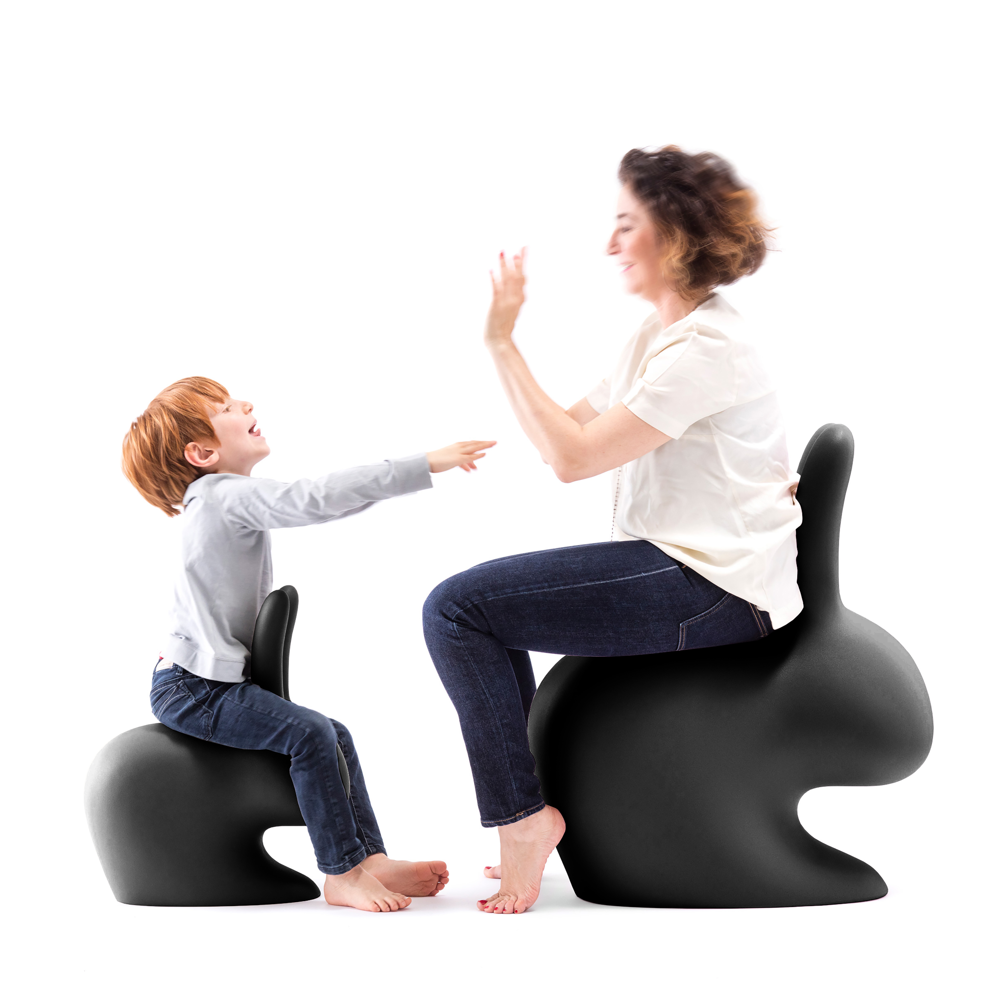 Moderner Designstuhl RABBIT CHAIR in Schwarz von Stefano Giovannoni.