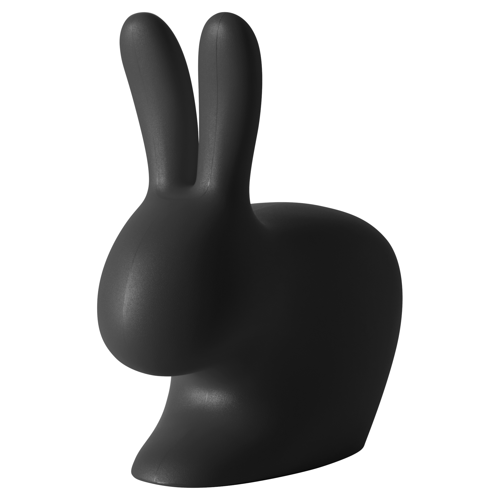 Schwarzer RABBIT CHAIR von Qeeboo in elegantem Hasendesign.