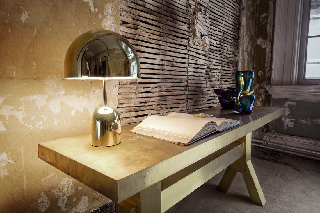 gold polished Tischleuchte von Tom Dixon