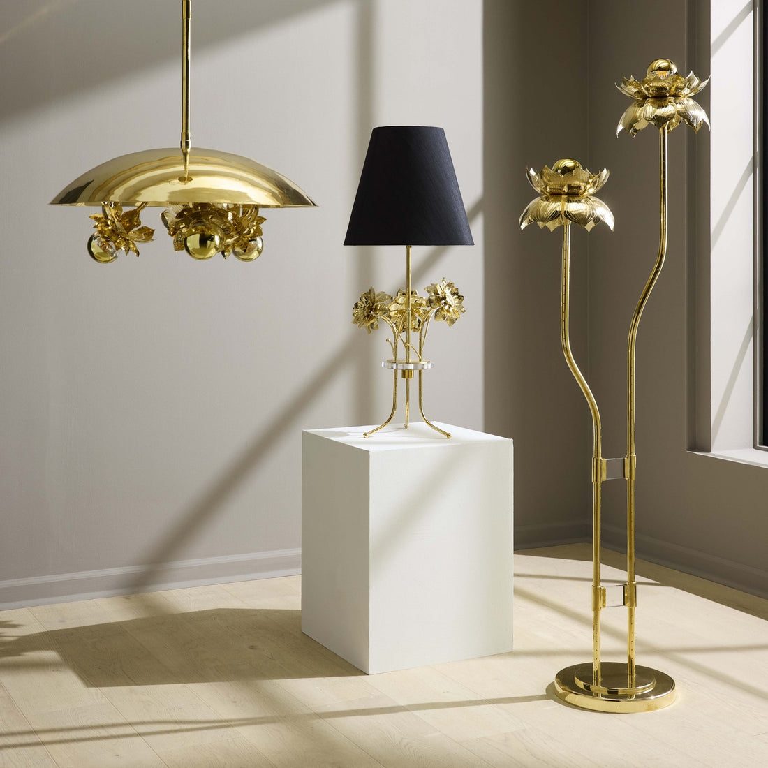 Brass Flower Deckenlampe von Jonathan Adler als Designstatement