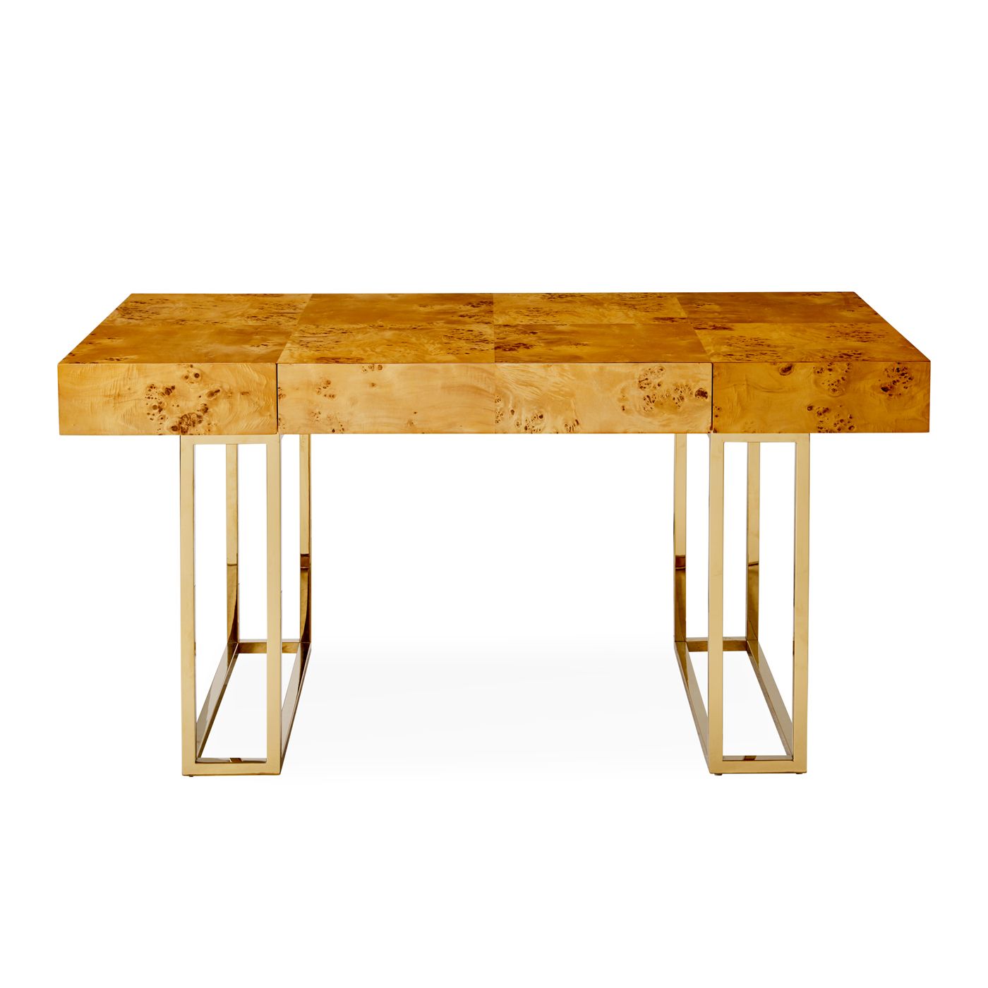 BOND EXECUTIVE Schreibtisch von Jonathan Adler aus Wurzelholz mit Messinggestell