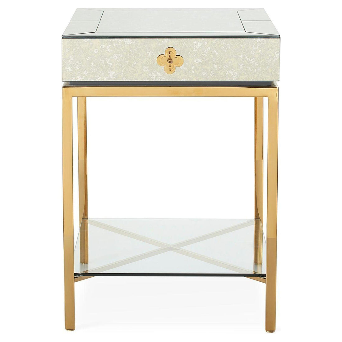 Eleganter Beistelltisch mit antiker Spiegeloberfläche von Jonathan Adler