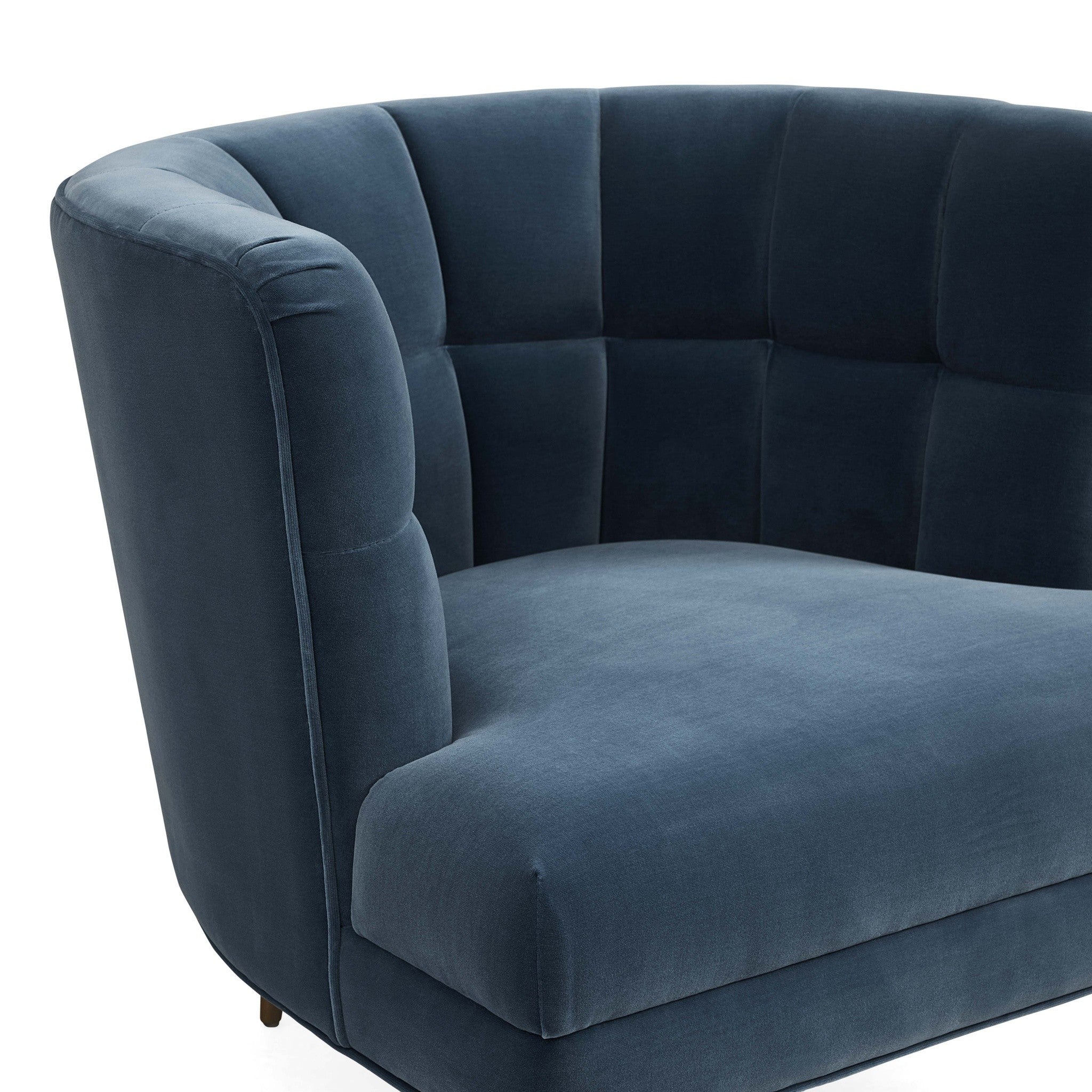 Design Clubsessel mit samtigem Bezug in Blau von Jonathan Adler