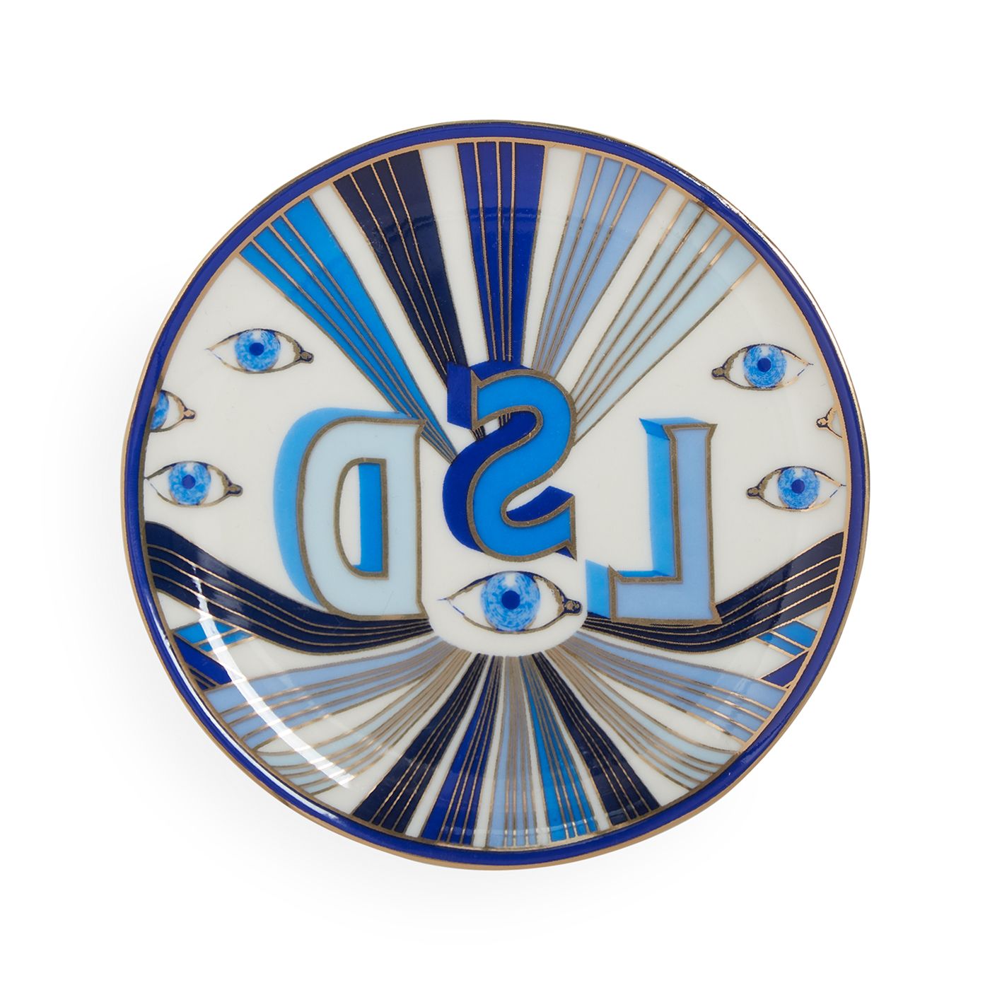 Design-Untersetzer in Blau Weiß und Gold