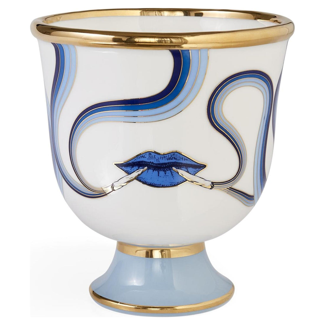 DRUGGIST PEDESTAL Bowl von Jonathan Adler in Weiß Blau Gold