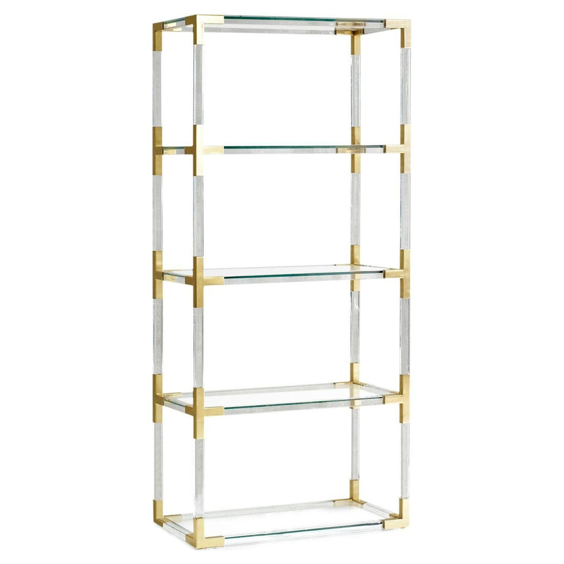Design Regal aus Acryl und Glas mit Messingdetails von Jonathan Adler