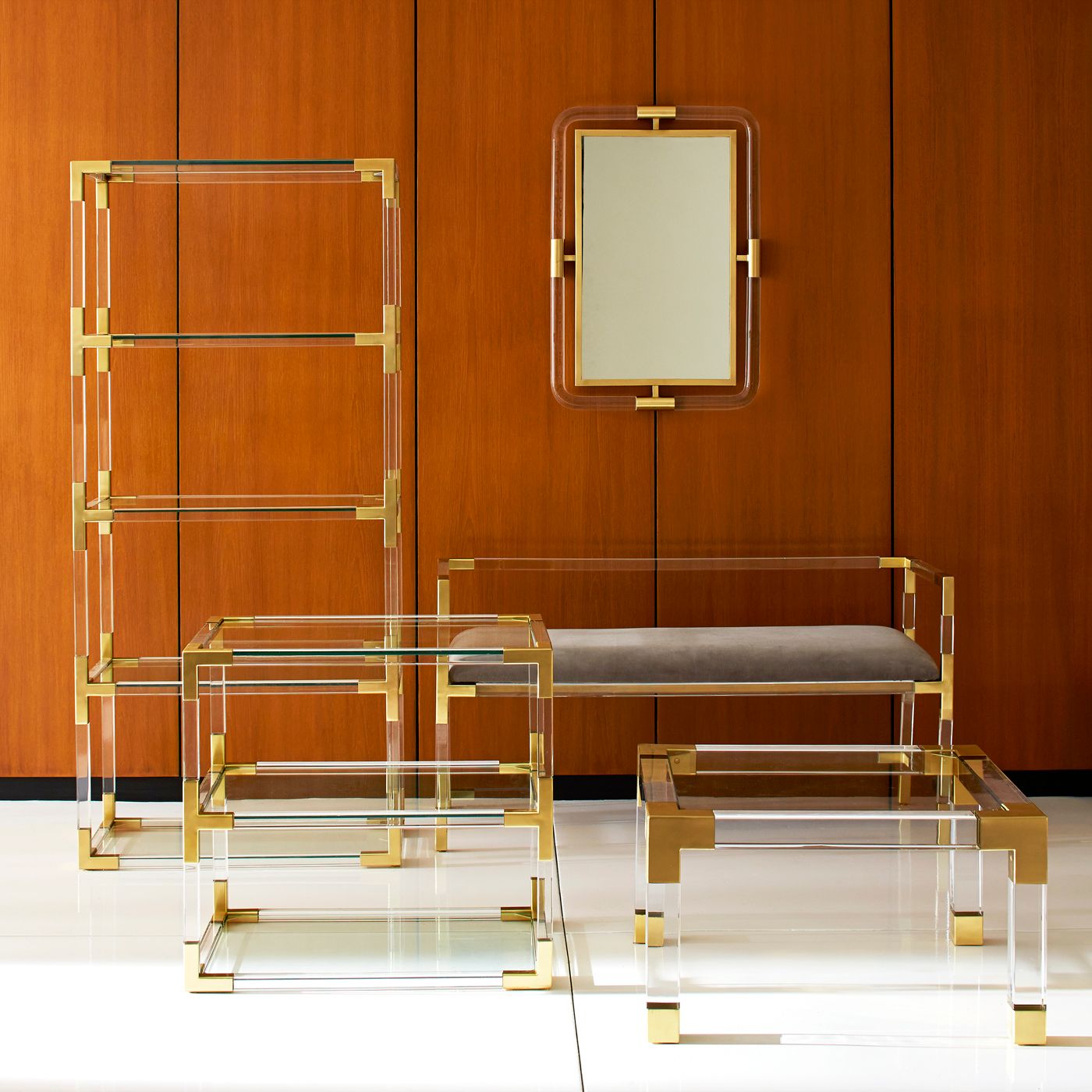 Stylische Jacques Sitzbank als leichtes, glamouröses Designmöbel