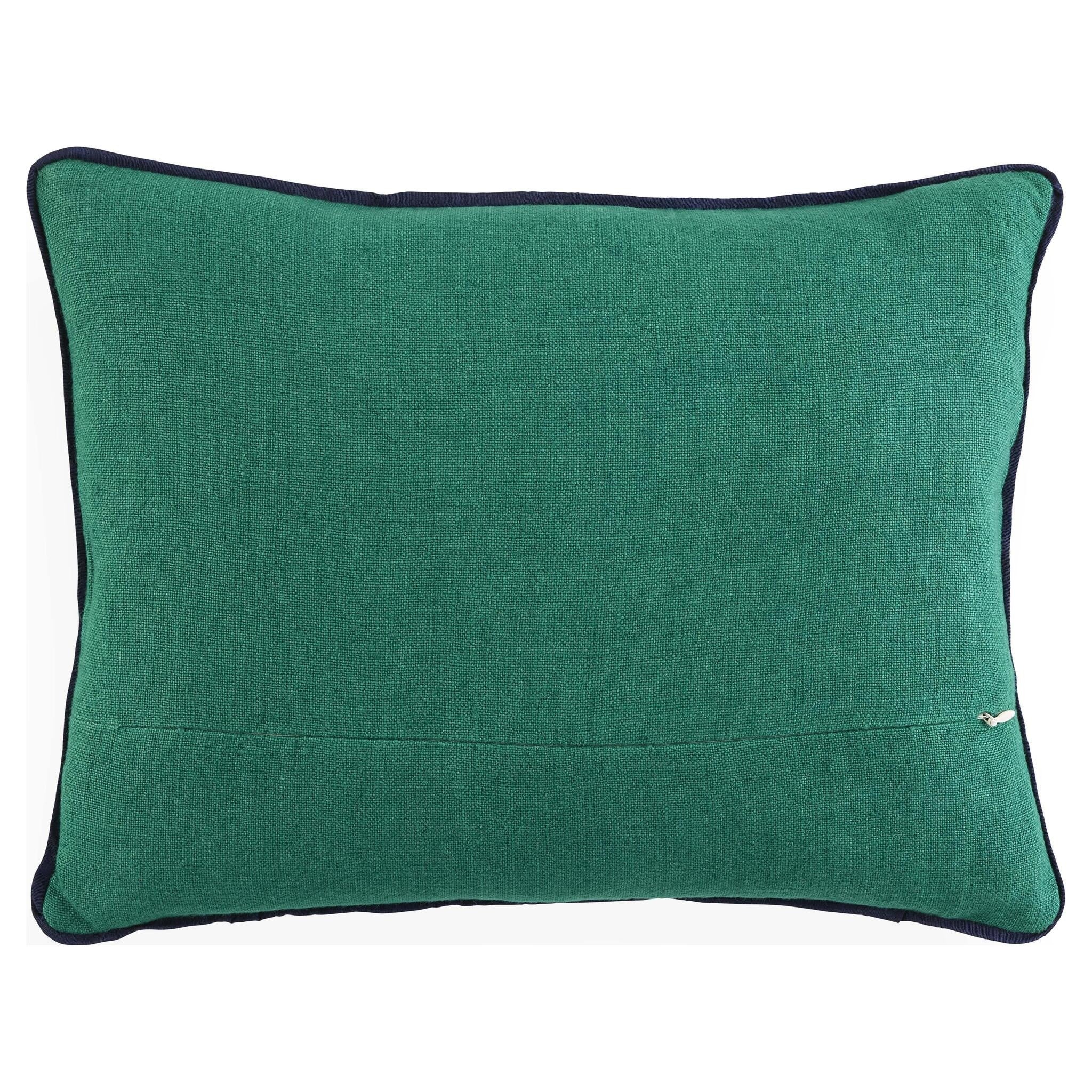 Grünes Dekokissen mit stilisiertem Elefantenmotiv von Jonathan Adler