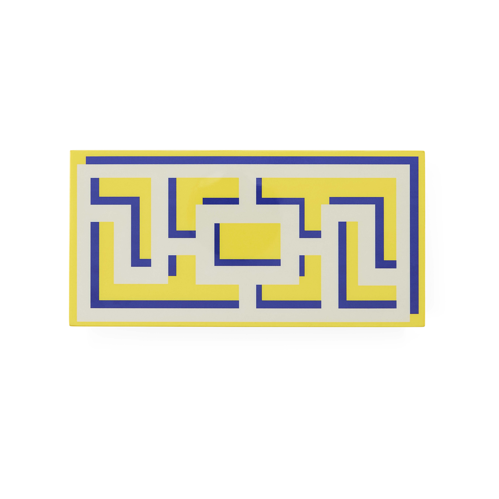 Jonathan Adler Lacquer Box small in gelb-blau