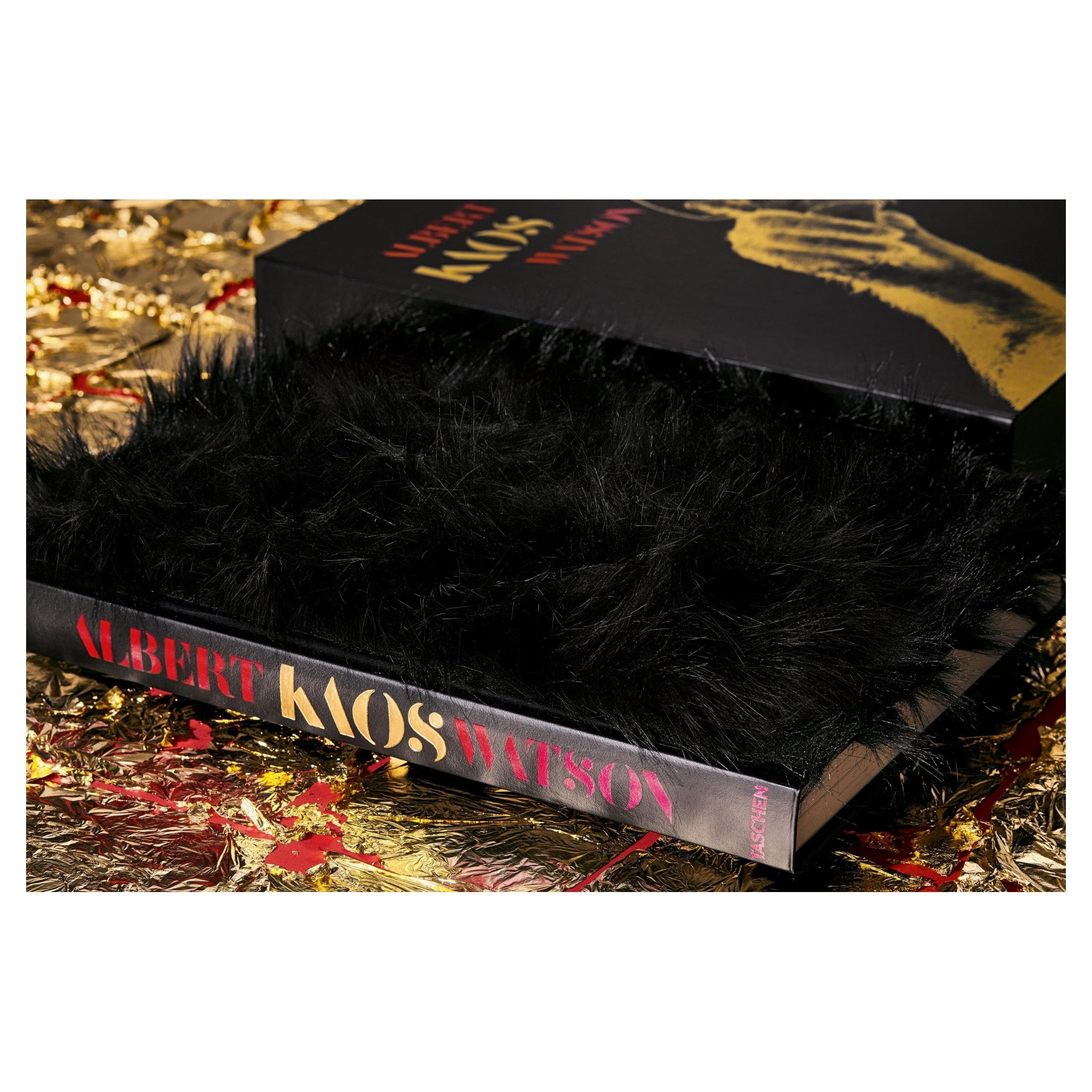 Luxuriöse Detailaufnahme des Hardcover-Bildbands Albert Watson Kaos Art Edition