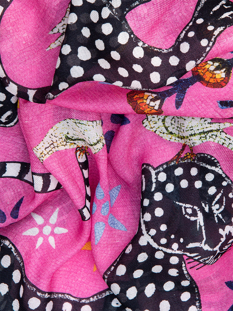 Kaschmirschal OCELOT Fucsia 200x70 cm der Marke Ortigia Sicilia