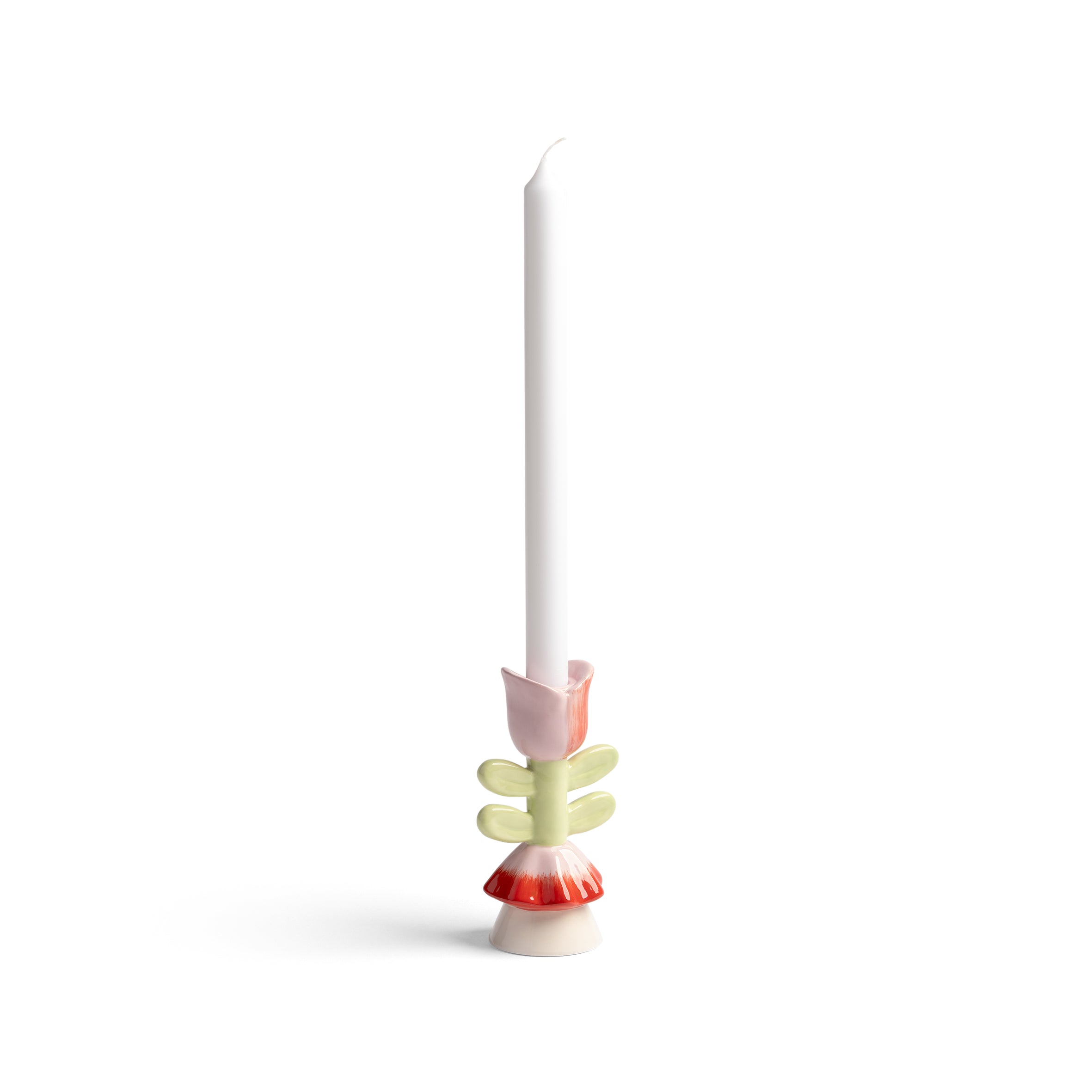 Candle Holder Blume Large – Handbemalter Kerzenständer aus Steinzeug