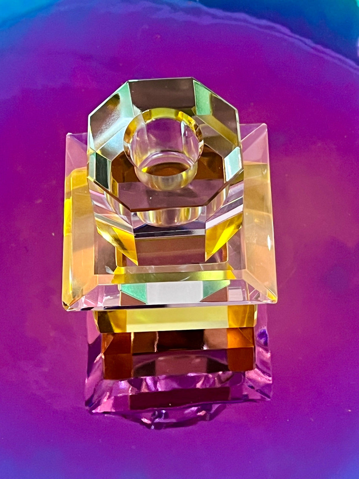 Portavelas de cristal LUMINA en Rosa/Amarillo/Menta claro