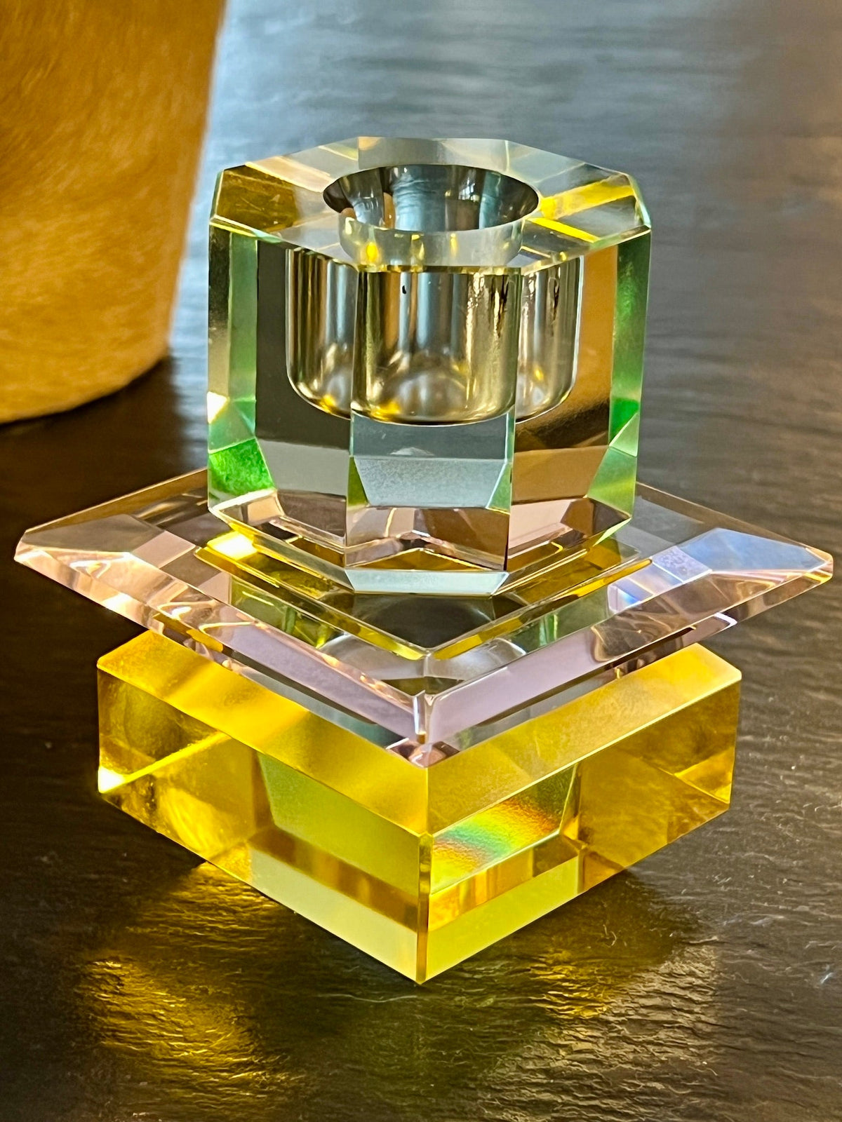 Portavelas de cristal LUMINA en Rosa/Amarillo/Menta claro