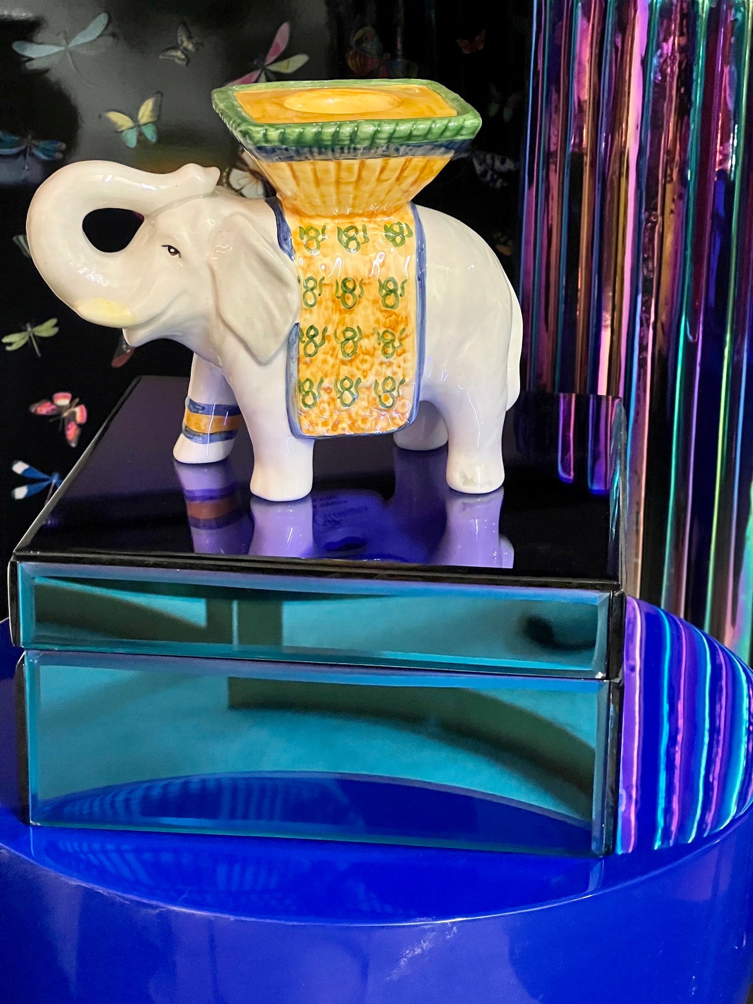 handbemalte Kerzenhalter „Elefant“ von Les Ottomans