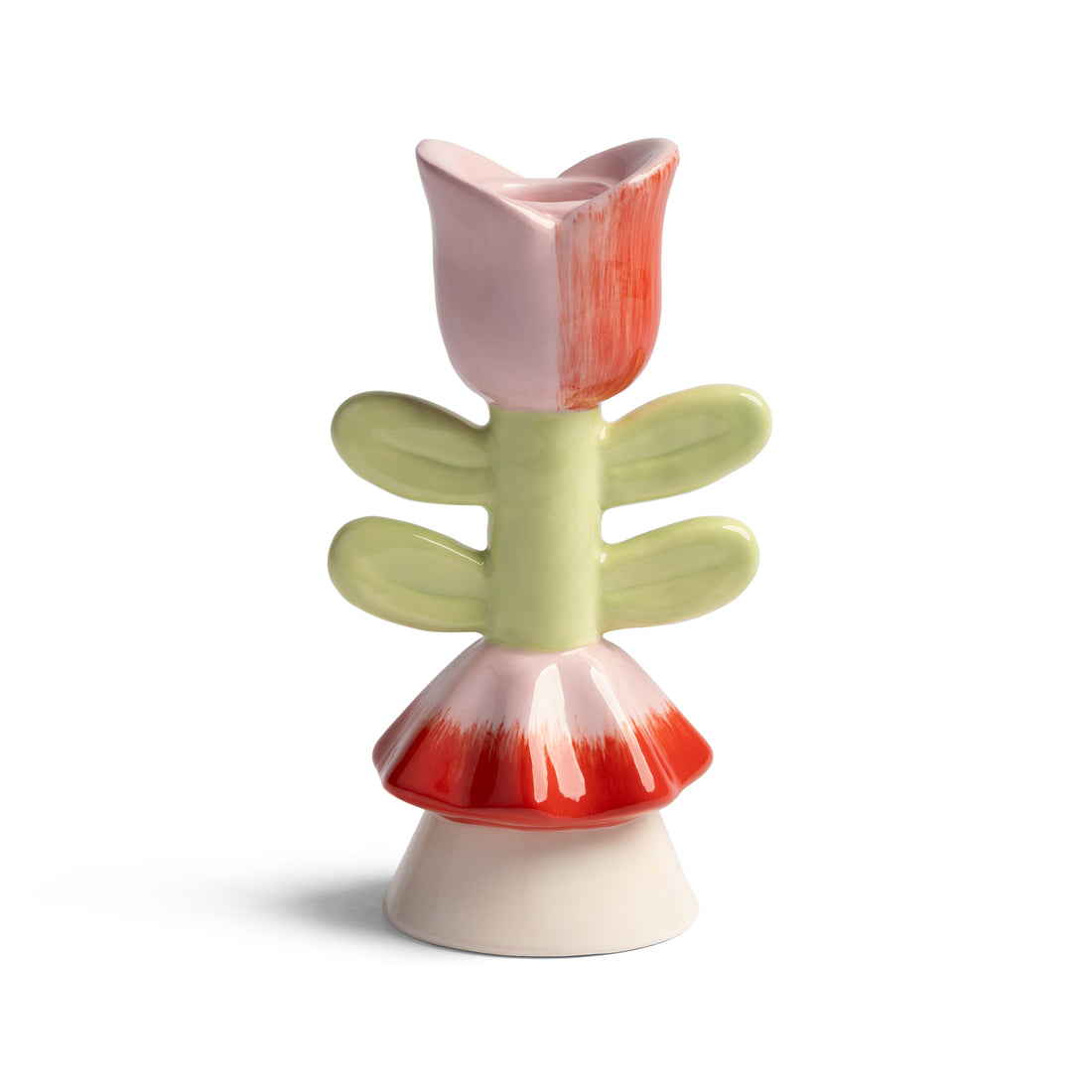 Candle Holder Blume Large – Handbemalter Kerzenständer aus Steinzeug