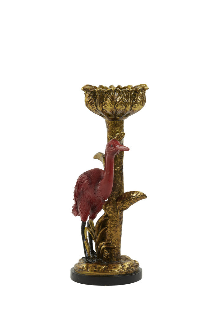 Kerzenständer HERON in antik bronze/ dunkelrot