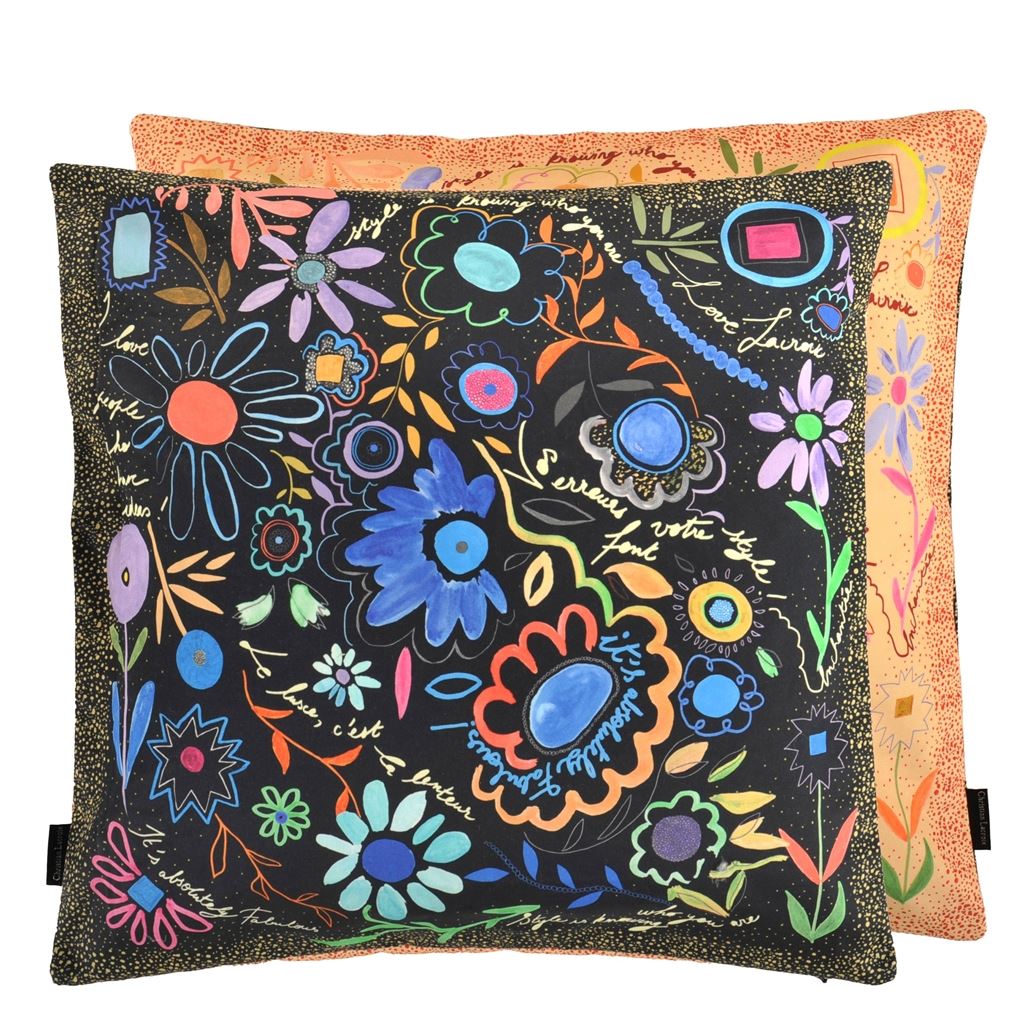 Kissen DITES LE AVEC DES FLEURS AZUR von Christian Lacroix für Designers Guild