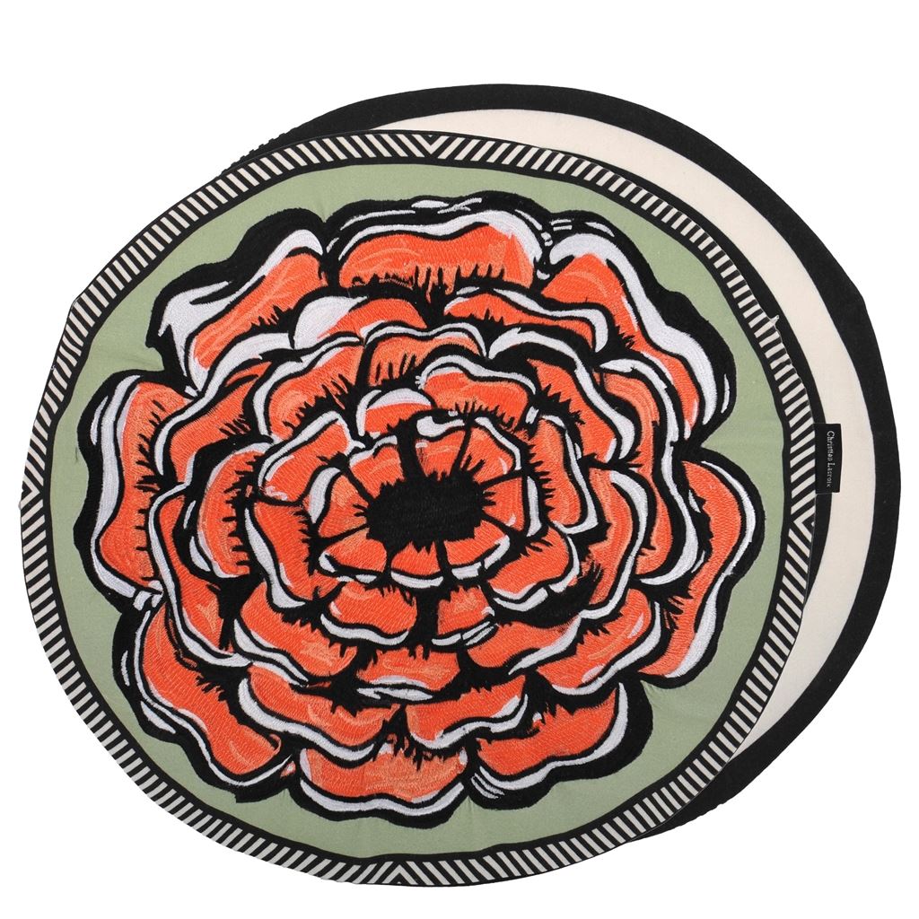 Kissen ROSERON TOMATE ø45cm von Christian Lacroix