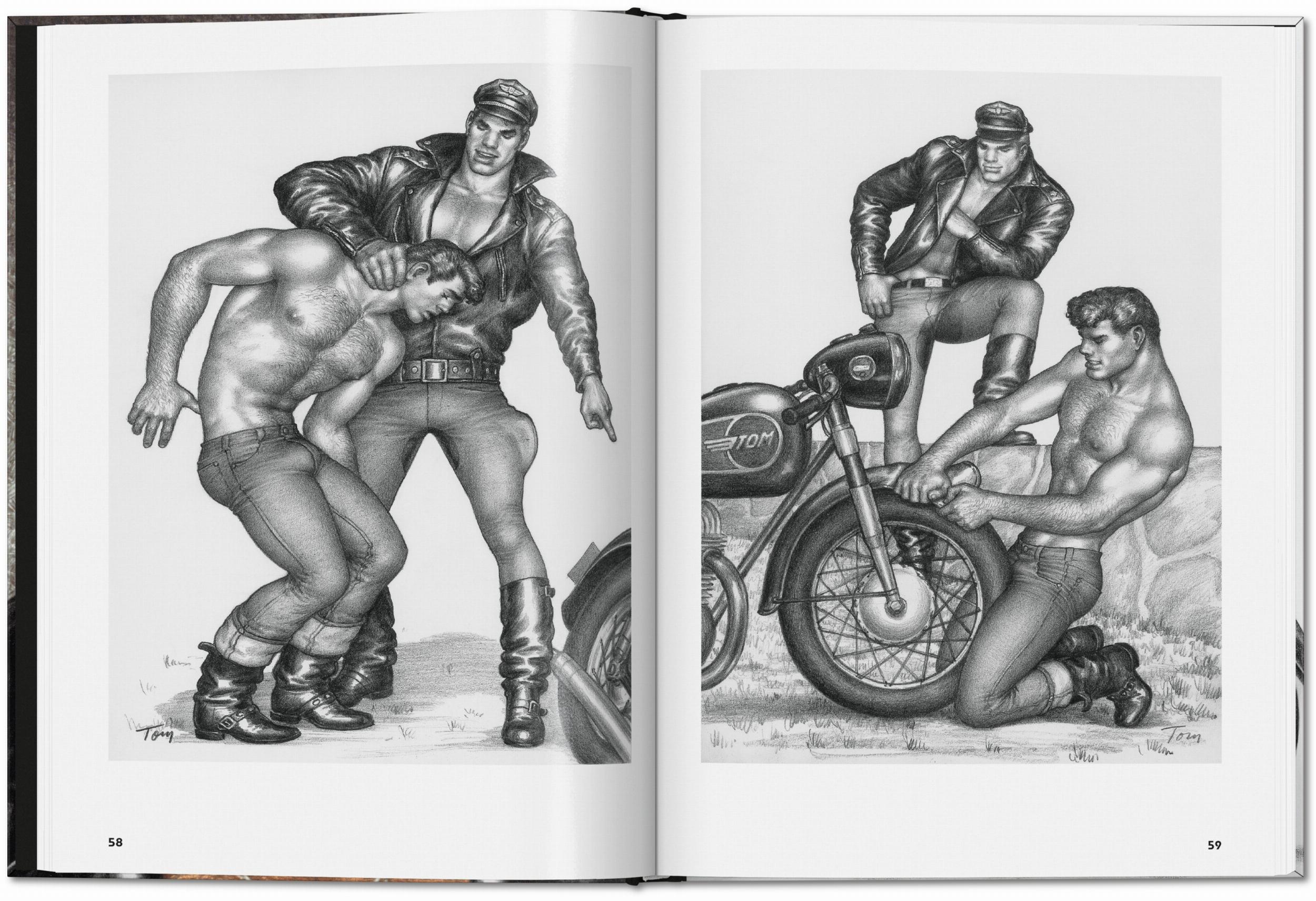 Hypermaskuline Biker Figuren aus der Physique Pictorial Reihe von Tom of Finland