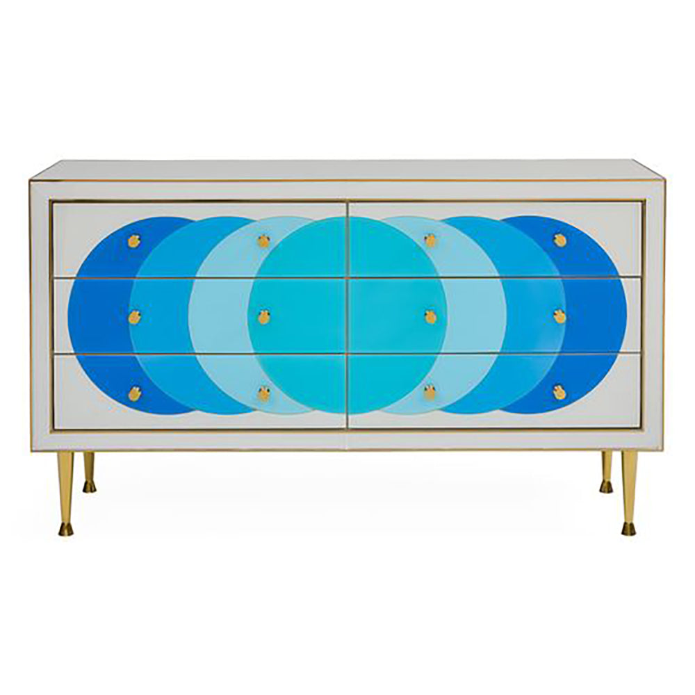 Kommode Ultramarine CREDENZA blau, weiß von Jonathan Adler