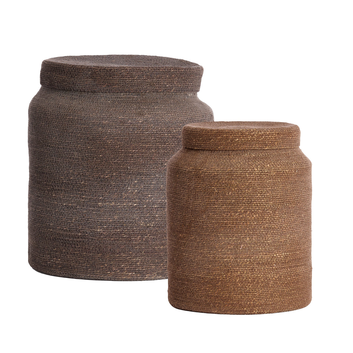 Korb BETANIA 2er-Set Ø 25 × 32,5 cm & Ø 33 × 38 cm von Light & Living in Dukelbraun-Braun