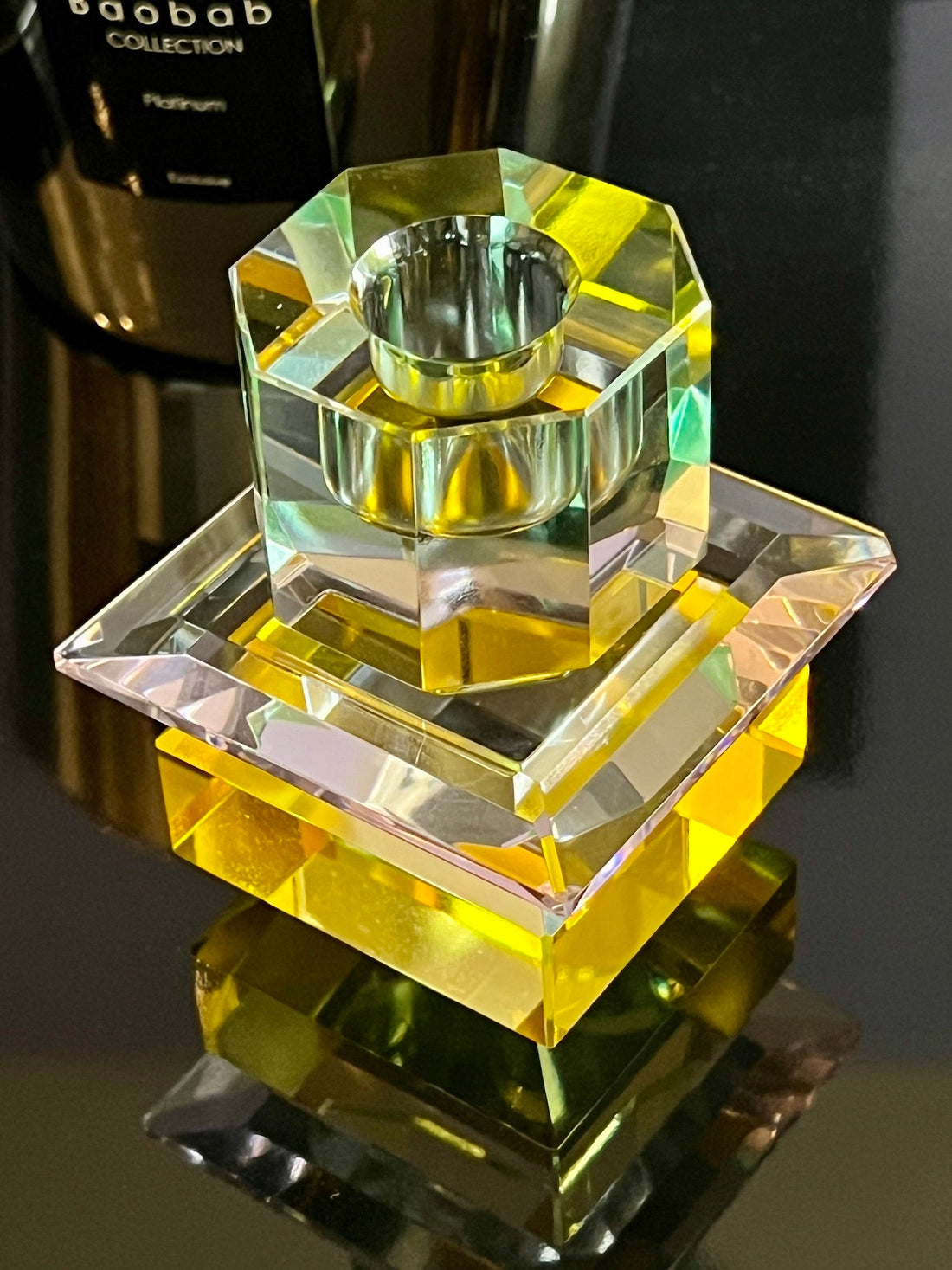 Portavelas de cristal LUMINA en Rosa/Amarillo/Menta claro