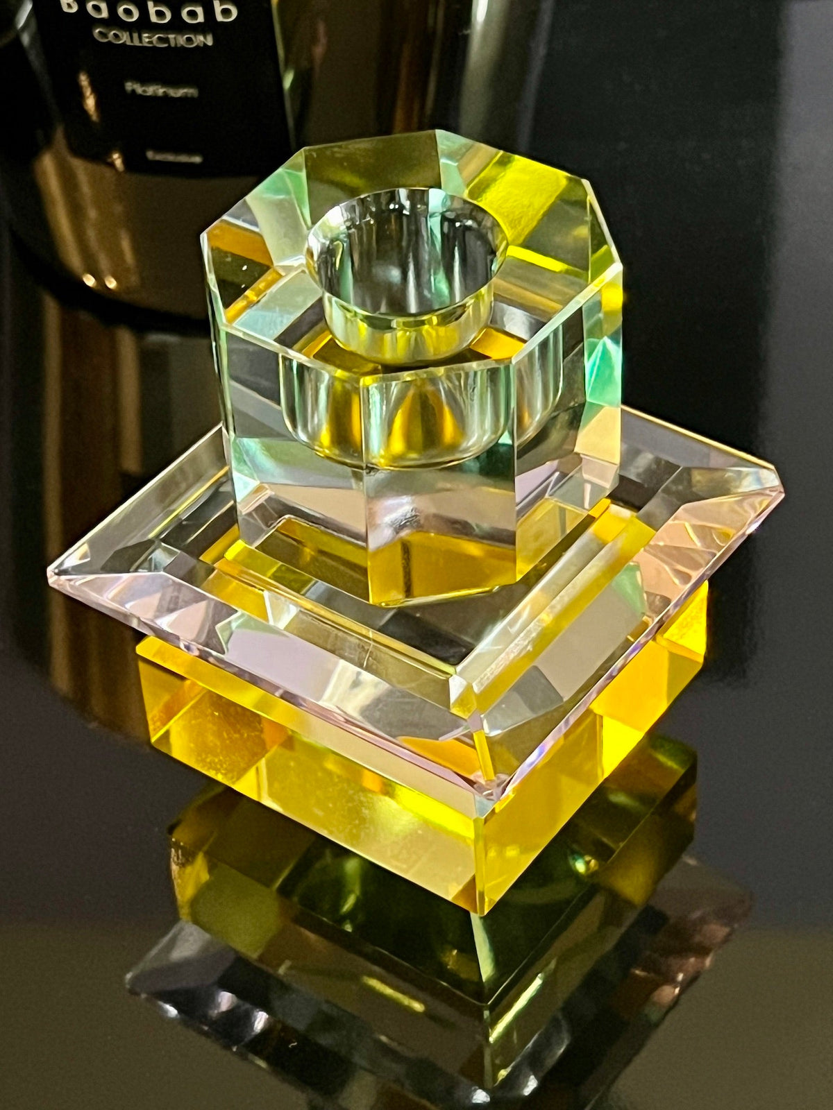 Portavelas de cristal LUMINA en Rosa/Amarillo/Menta claro