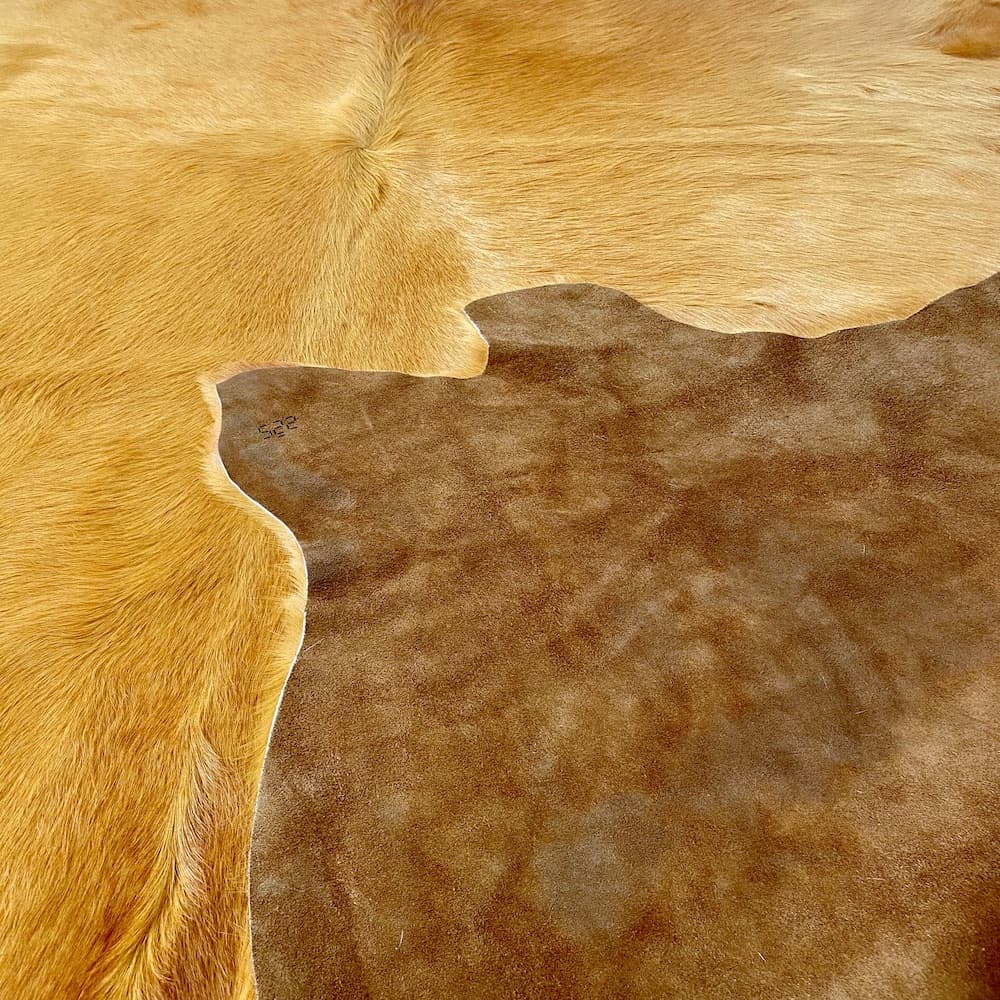 Kuhfell Teppich Senfgelb