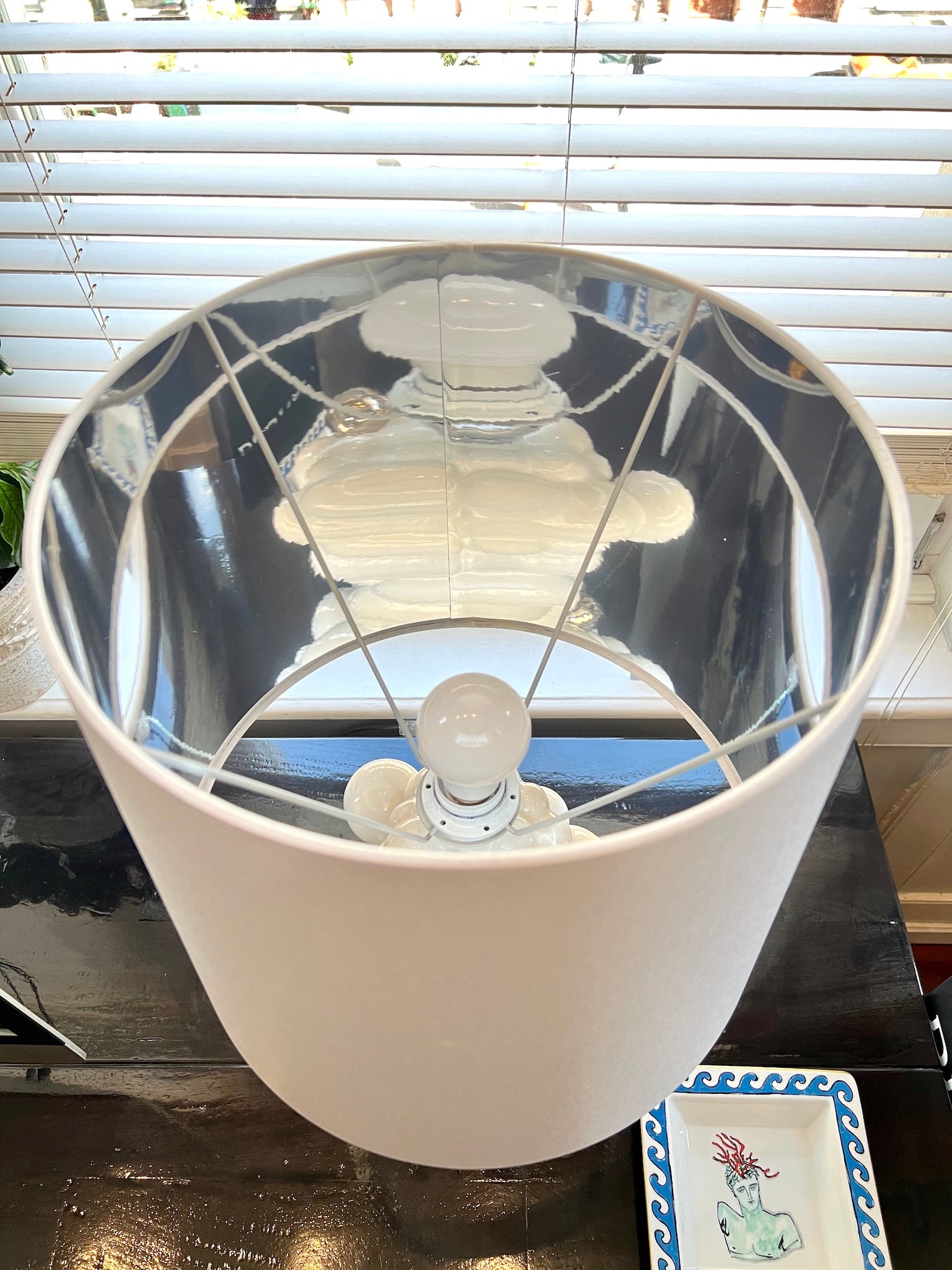 Bubbles Lamp Bosa lámpara de mesa, blanco + platino, cerámica