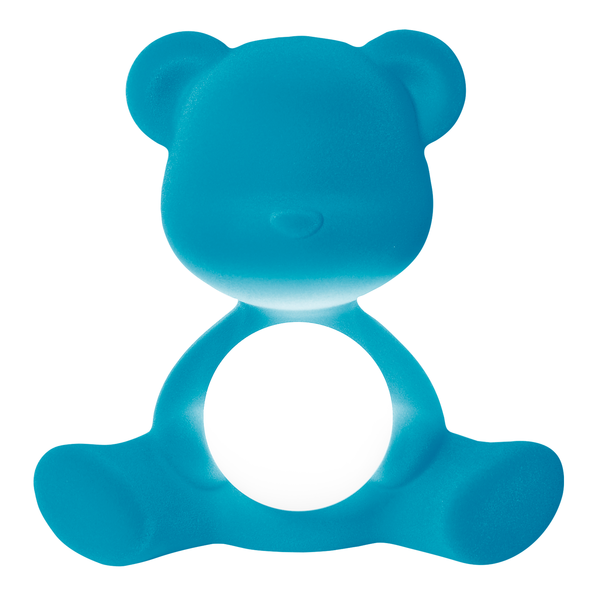 Hellblaue Designleuchte in Form eines Teddys mit Fernbedienung