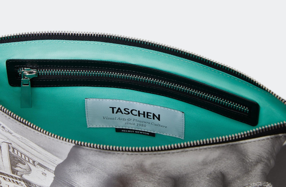 Pouch Fat Hand and Dollars mit Newton-Motiv als Kunstaccessoire