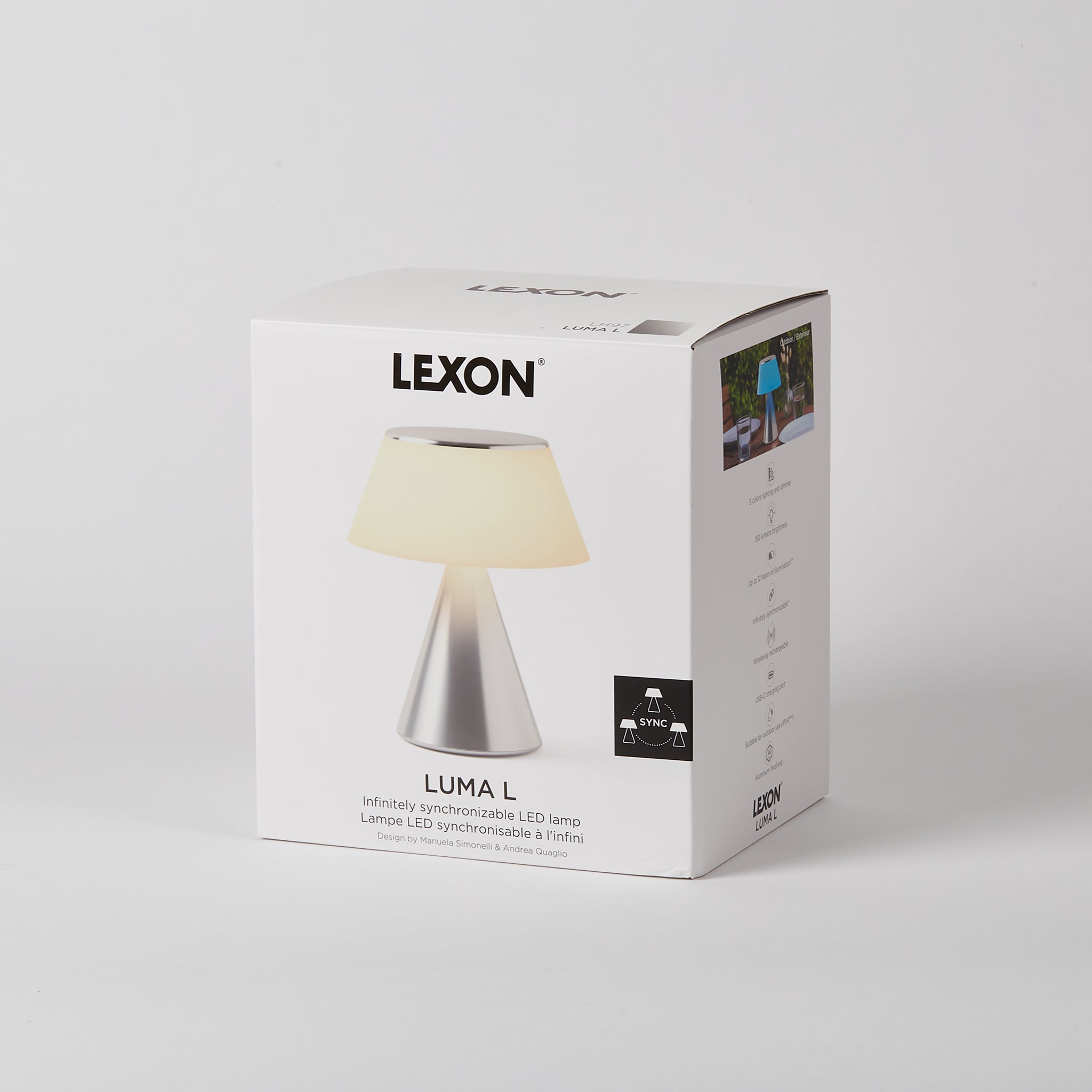 Lexon Tischleuchte LUMA L in Aluminium