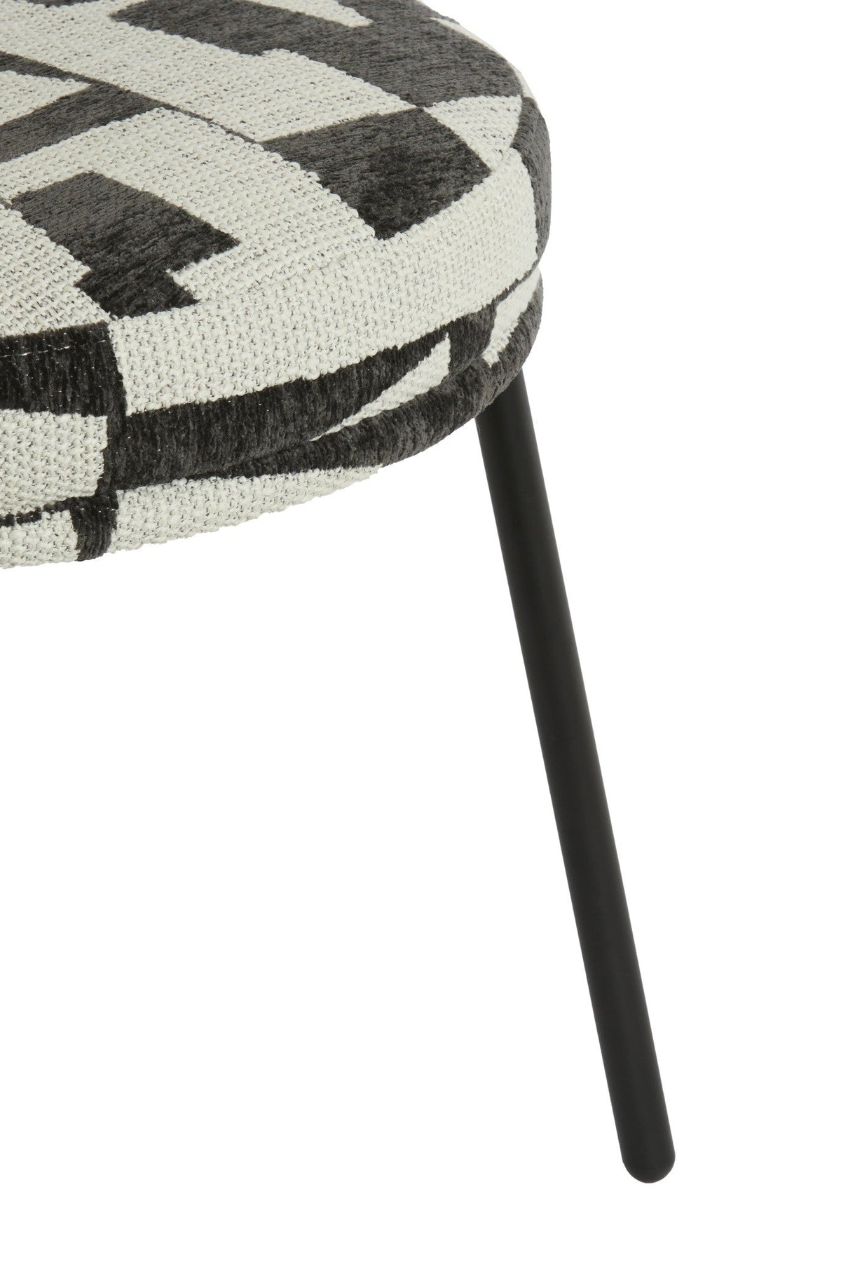 Designstuhl mit geometrischem Stoffmuster