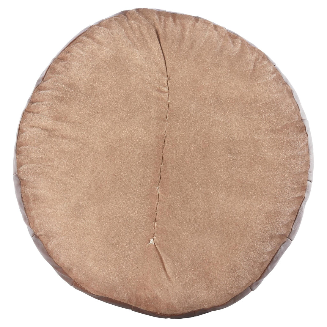 Lederpouf in Dunkelbraun mit leicht konischer Form