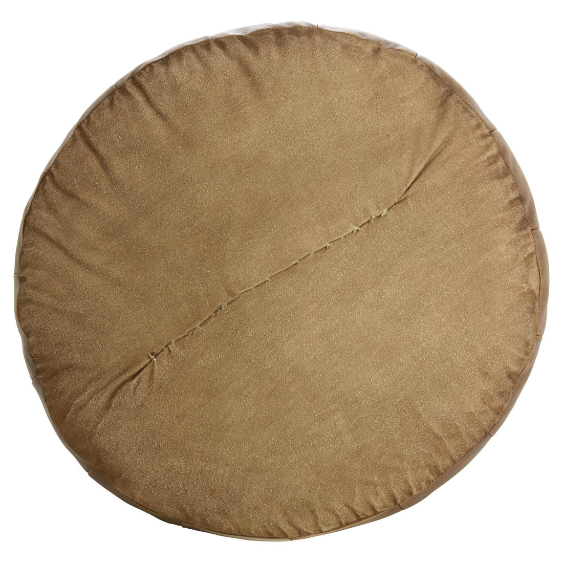 Leder Sitzpouf in warmem Braun mit konischer Form