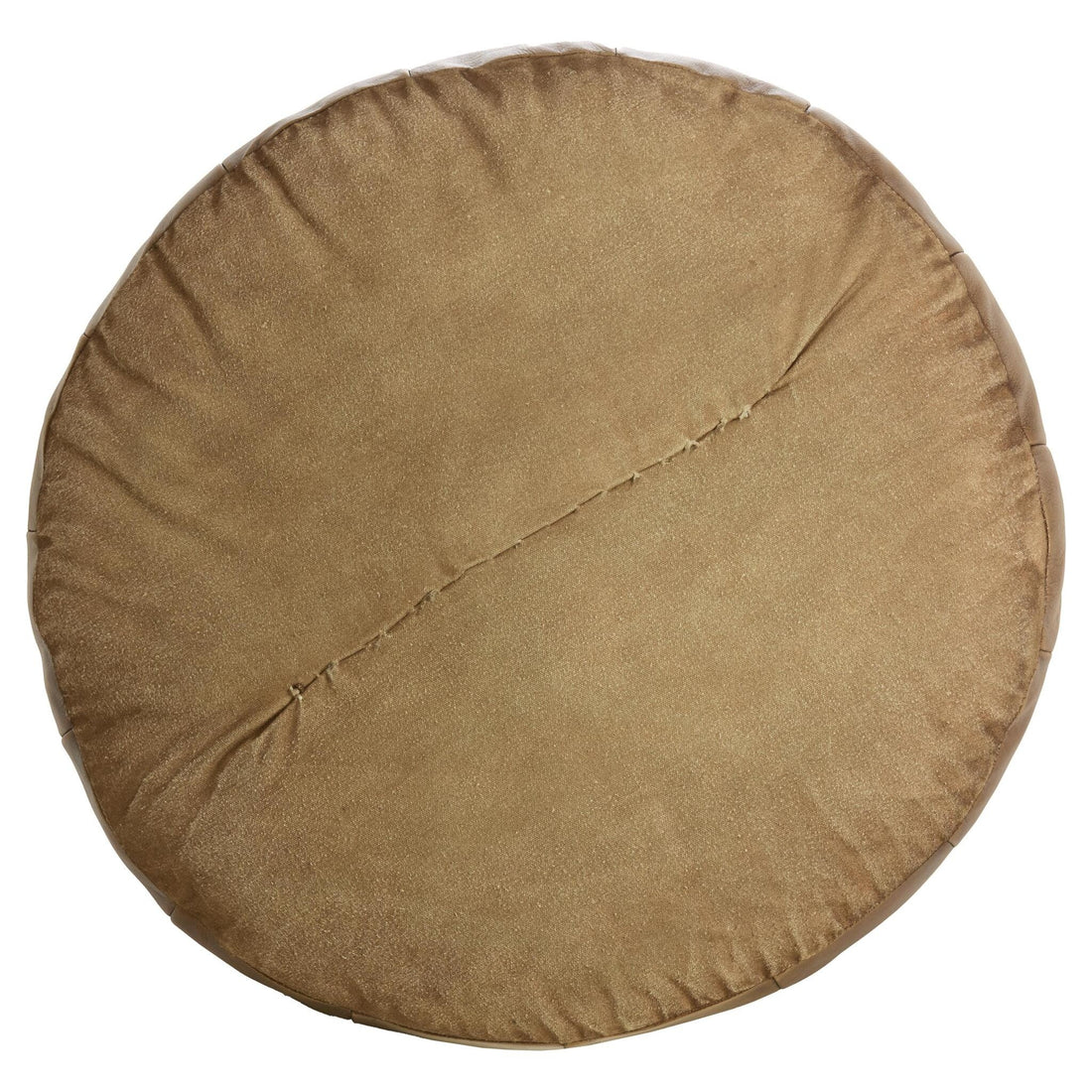 Leder Sitzpouf in warmem Braun mit konischer Form